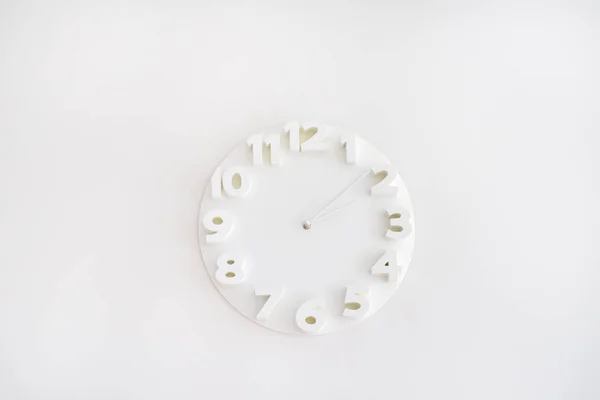 White Clock White Wall Apartment Interiors Detail Minimalism — Stock Photo, Image