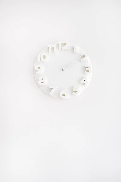 White Clock White Wall Apartment Interiors Detail Minimalism — Stock Photo, Image