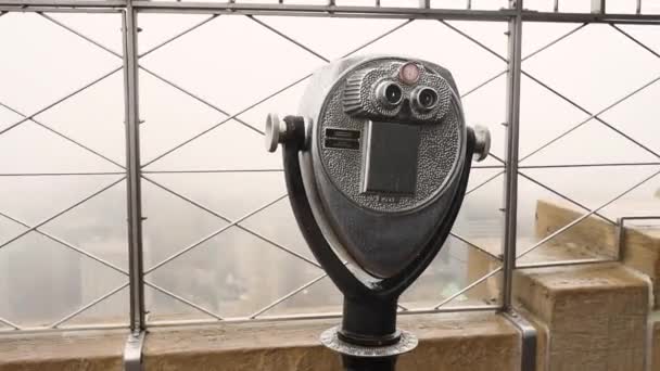 Bovenaanzicht Van Skyline Van New York Vanaf Observatiedek Van Empire — Stockvideo