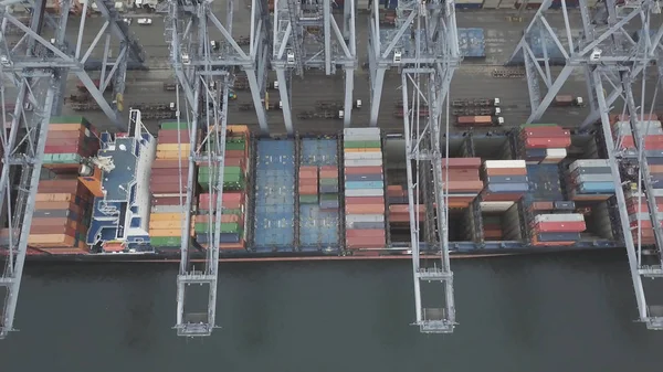 Aerial View Industrial Shipping Port Bangkok Thailand — Stock Photo, Image