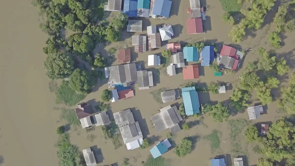 Aerial view of flood in Ayutthaya Province,Thailand.