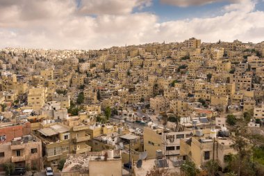 Ürdün 'ün başkenti Amman City' nin havadan görünüşü