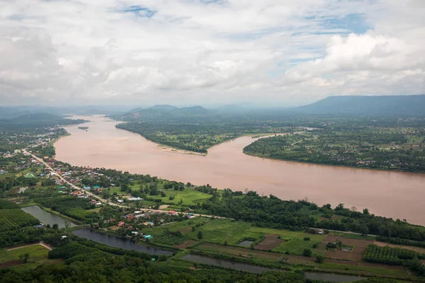 Mekong Řeka Modrou Oblohou — Stock fotografie