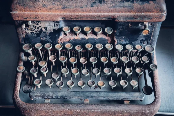 Cose Επάνω Από Παλιά Γραφομηχανή Vintage — Φωτογραφία Αρχείου