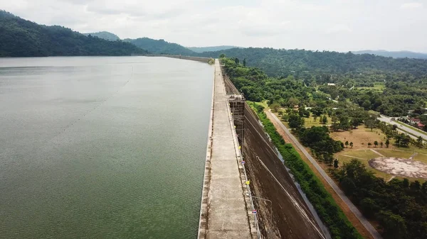 Vue Aérienne Barrage Khun Dan Prakan Chon Nakhon Nayok Thaïlande — Photo