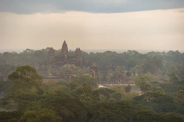 Hermosa Vista Aérea Del Templo Angkor Wat Camboya Sudeste Asiático — Foto de Stock