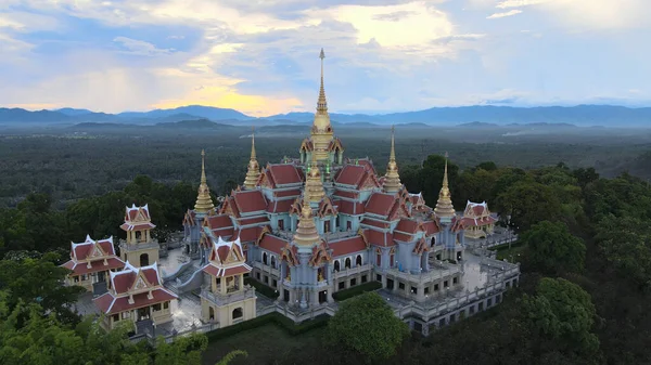 Vue Aérienne Temple Wat Tang Sai Ban Krut Bang Saphan — Photo