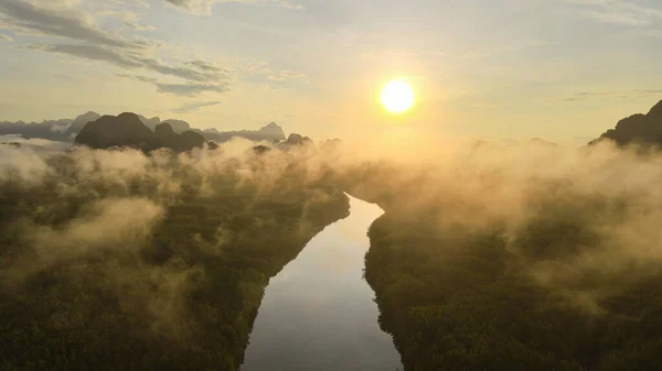 Vista Aérea Samet Nangshe Viewpoint Phang Nga Tailândia — Fotografia de Stock