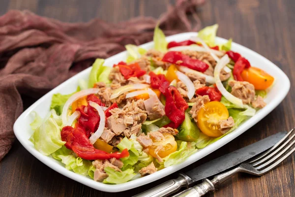 Tuna Salad White Dish — Stock Photo, Image