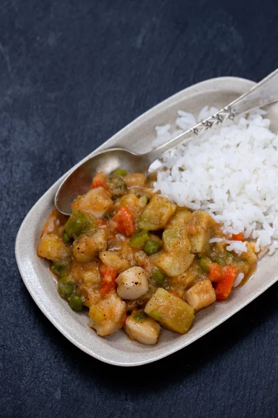 Squid Stew Boiled Rice Dish — Stock Photo, Image