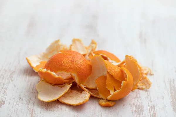 orange peel on white background