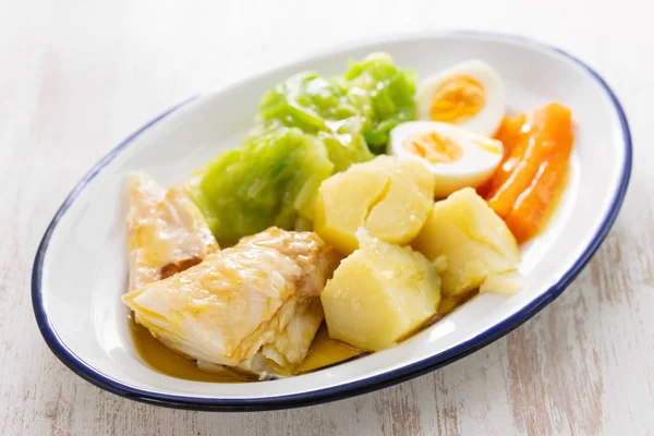 Typical Portuguese Dish Cod Fish Vegetables Egg — Stock Photo, Image