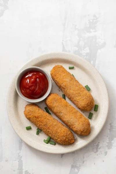 Meat Croquets Sauce Dish — Stock Photo, Image