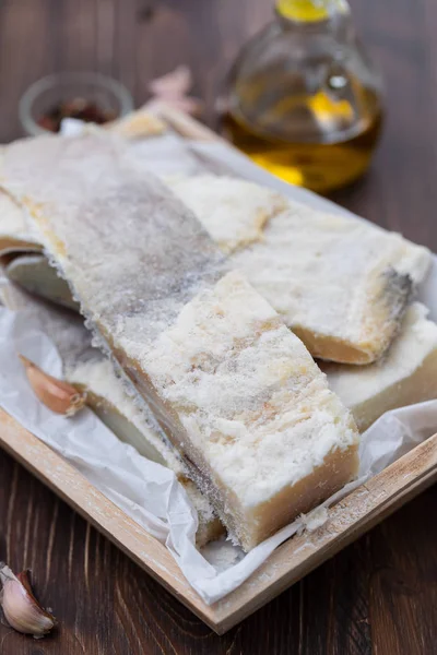 Bacalhau Salgado Seco Com Azeite — Fotografia de Stock