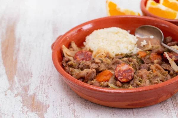 Typická Portugalská Parabola Feijoada Transmontana — Stock fotografie