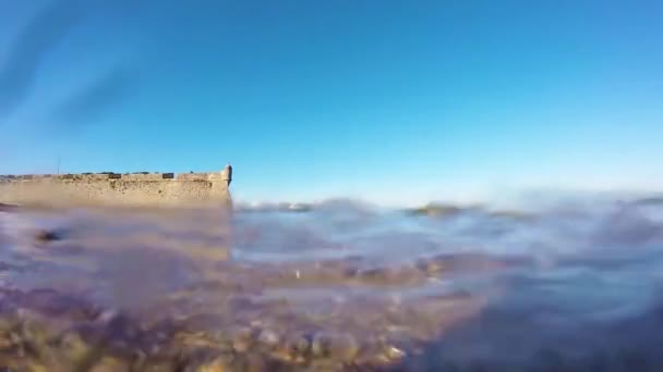 Praia Com Pedras Peniche Portugal — Vídeo de Stock