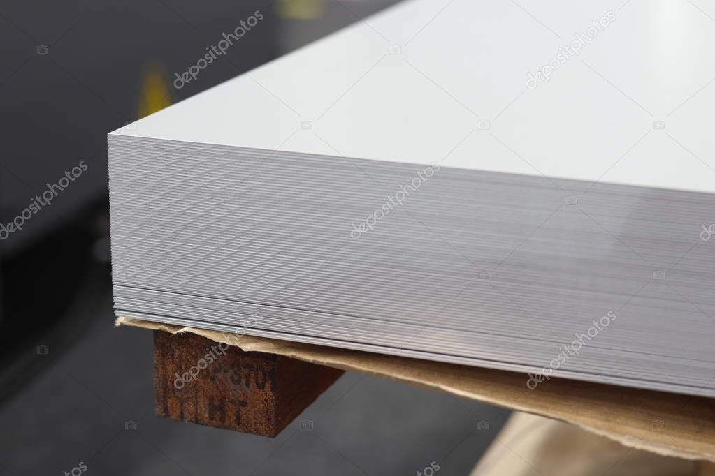 Stack of steel sheets ; ready to use 