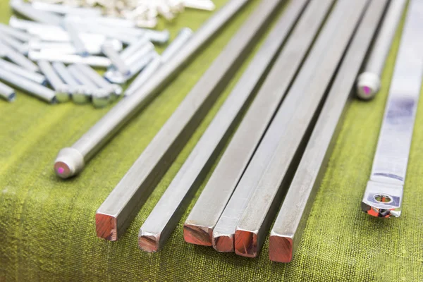 Square steel rod for manufacturing parts — Stock Photo, Image