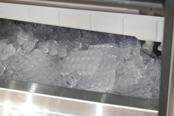 Hielo Del Cubo Máquina Hacer Hielo Primer Plano — Foto de Stock