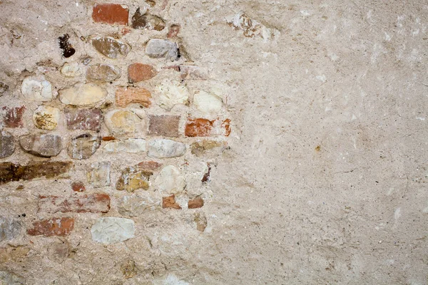 Aged wall background with stones and bricks