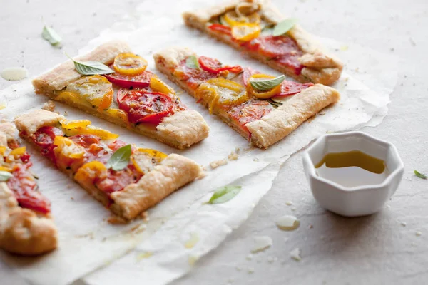 Galette Caseira Feita Tomate Herdeiro Fotografia De Stock