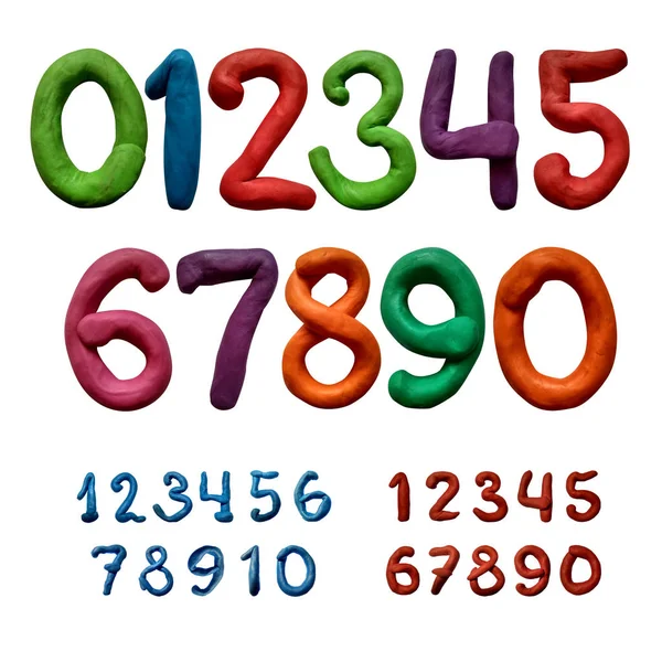 Images Numbers Form Plasticine Sculptures White Background — Stock Photo, Image