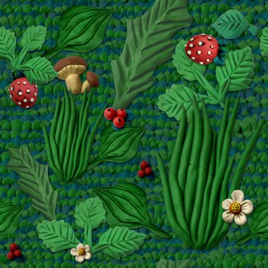 Sorunsuz doku çim ve çilek, taklit çok renkli hamuru yapılır