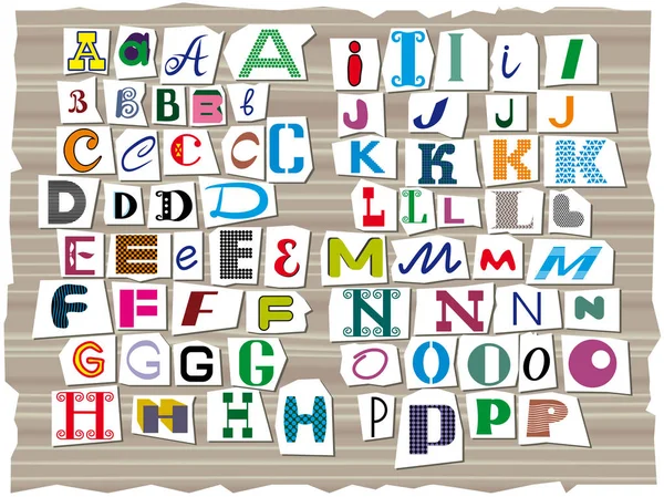 Het Latijnse Alfabet Samengesteld Uit Letters Van Verschillende Maten Vormen — Stockvector