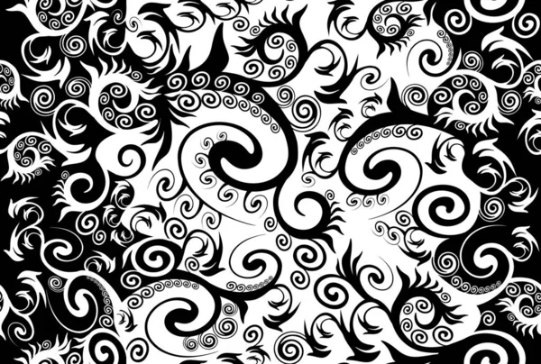 Бесшовный черно-белый абстрактный орнамент — стоковый вектор