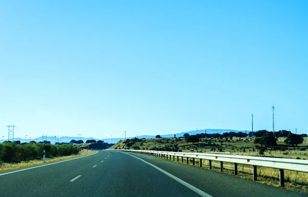 Fast Road Mountains Spain Beautiful Landscape Mountains Dry Earth Rock — Stock Photo, Image