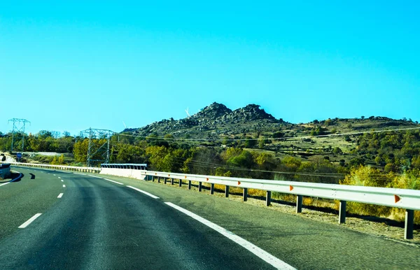 Route Rapide Dans Les Montagnes Espagne Beau Paysage Montagnes Terre — Photo