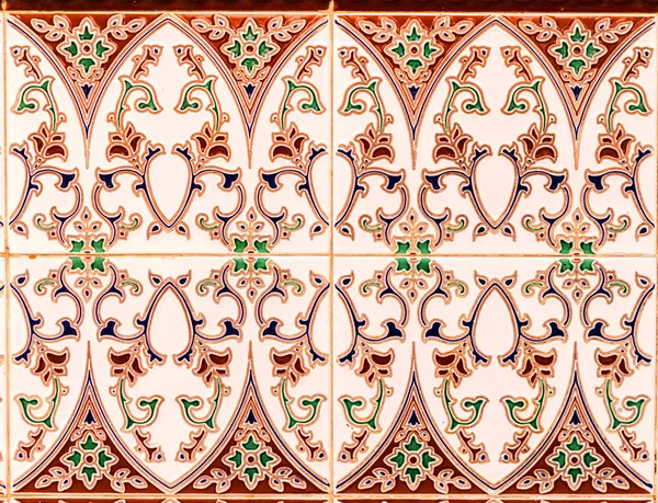 Azulejos Decorativos Tradicionais Espanhóis Ornamentais Azulejos Cerâmicos Originais Nas Paredes — Fotografia de Stock