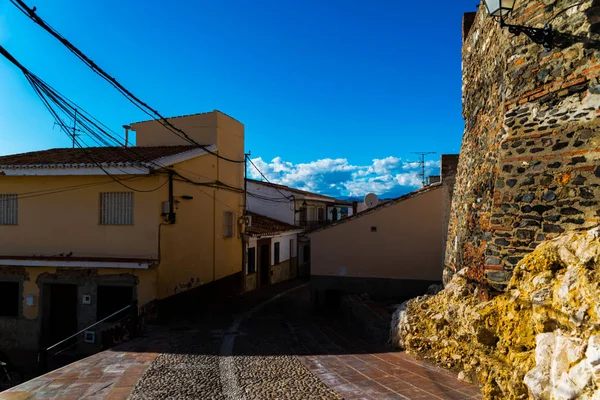 Beautiful Picturesque Street Narrow Road White Facades Buildings Spanish Architecture — Stock Photo, Image