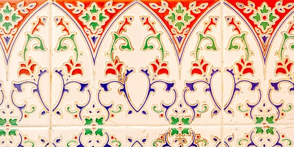 Piastrelle Decorative Tradizionali Spagnole Ornamentali Piastrelle Ceramica Originali Sulle Pareti — Foto Stock