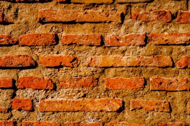eski tuğla duvar, ilginç ve orijinal arka plan, düz duvara yerleştirilir
