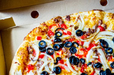 Özel bir ambalaj, lokanta evinizde lezzetli pizza karton, pizza teslim