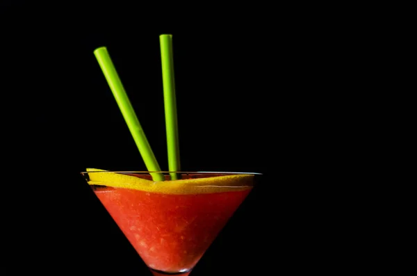 Batido Saludable Con Fruta Pomelo Madura Vaso Una Bebida Decorada — Foto de Stock