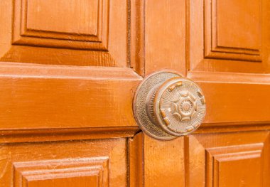 dekoratif elemanları, kapı dekorasyon, vintage ile bir yuvarlak kapı kolu üzerinde Kapat