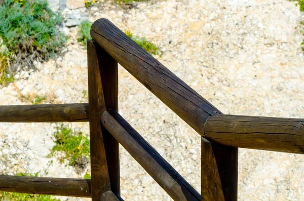Holzpromenade Entlang Der Meeresküste Auf Einem Felsen Rincon Victoria Costa — Stockfoto
