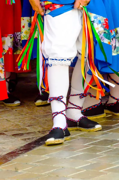 Традиционная Красочная Обувь Народных Костюмов Испании Танцевальная Обувь Эспадрильи — стоковое фото