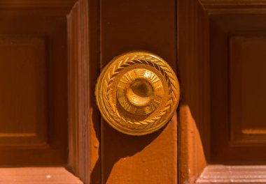 dekoratif elemanları, kapı dekorasyon, vintage ile bir yuvarlak kapı kolu üzerinde Kapat