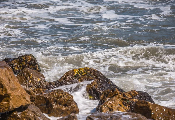 Amazing Sea Blue Summer Wave Rocks Relaxing View Rocks Water — Stock Photo, Image