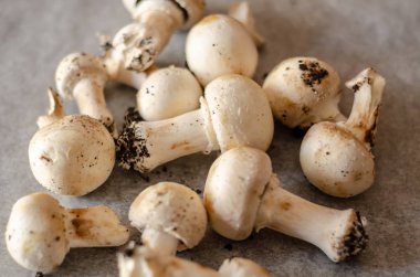 taze hasat kirli mantar yaymak kağıt, ham ve sağlıklı sebze, vejetaryen yemek