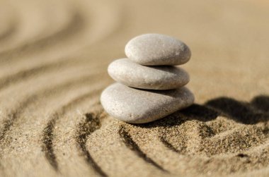 Zen meditasyon taş, kum, saflık uyum ve Maneviyat, spa sağlık ve yoga arka plan, uyum için kavram