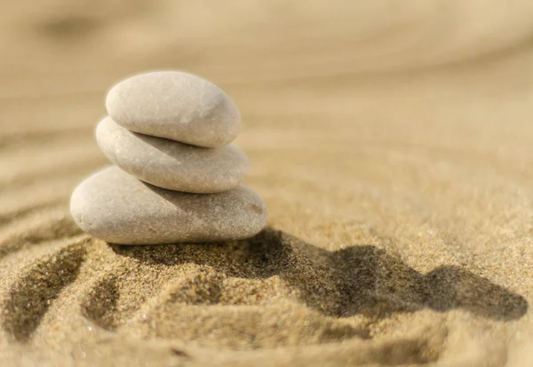 Pedra Meditação Zen Areia Conceito Para Harmonia Pureza Espiritualidade Spa — Fotografia de Stock