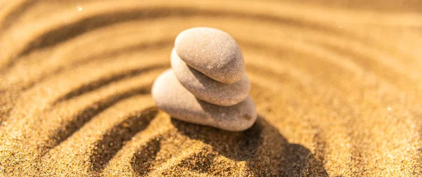 Zen Meditační Kámen Písku Koncept Čistoty Harmonii Spiritualita Spa Wellness — Stock fotografie