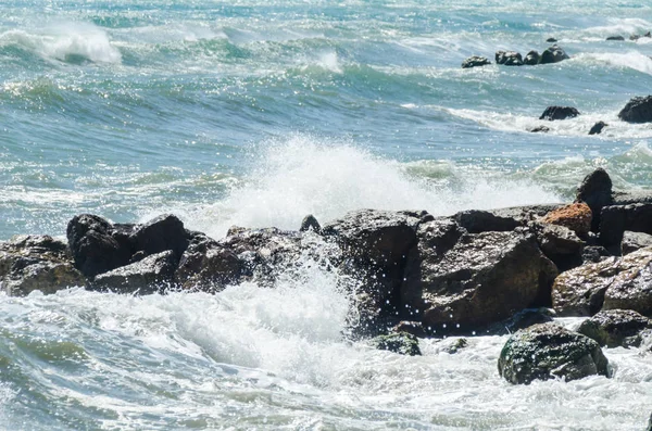 Amazing Sea Blue Summer Wave Rocks Relaxing View Rocks Water — Stock Photo, Image