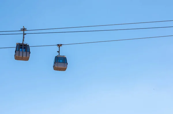 Funivia Contro Cielo Trasporto Quota Attrazione Turistica Viaggi — Foto Stock