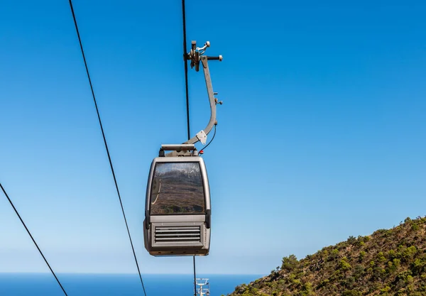 Cabo Contra Céu Transporte Altura Atração Turística Viajar — Fotografia de Stock