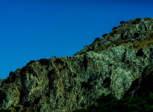 Dağ Doruklarına Endülüs Bölgesi Tipik Dağ Manzarası Vahşi Doğa — Stok fotoğraf